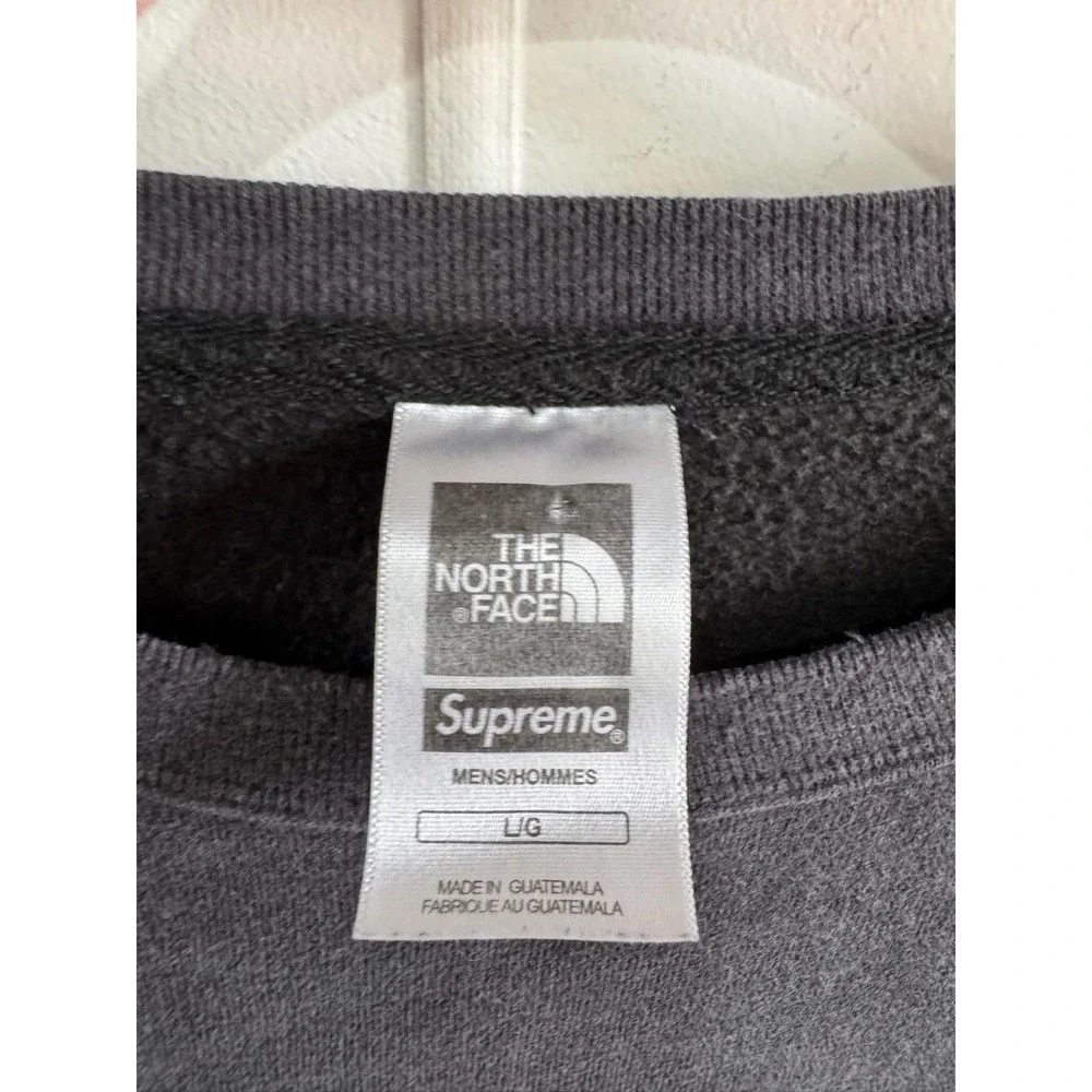 Supreme The North Face Sweatshirt Mens Large Gray Mountain Graphic Logo Fleece